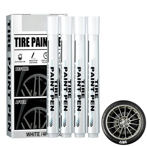 White Oil-Based Tire Paint Marker Pen Waterproof Resistant for CarTire Lettering