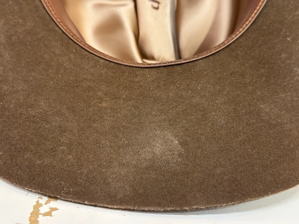 Stetson 4X Buffalo 100% Lana Fieltro Marrón Vaquero 62 7 3/4” Hecho en EE. UU. Foto 4 de 4