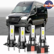 For Mercedes-Benz Sprinter 2500 2019-2023 4PCS H15 H7 LED Headlight Bulbs kit