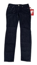 NWT True Religion Jeans Halle Silver Dark Blue Mid Rise Super Skinny Women  s 27