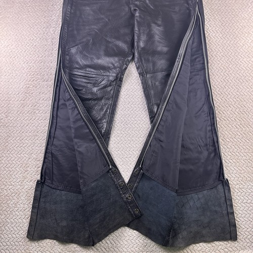 Men’s leather motorcycle Pants “Highway One” Side zip button Adjustable Sz 38 - Bild 6 von 22