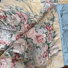 Vintage Ralph Lauren Evelyn Comforter Yellow Floral Roses Ribbon Full/Queen