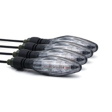 4pcs Universal Motorcycle LED Turn Signal Lights Clear Lens Amber 12V Front Rear