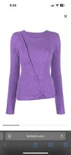 Jacquemus Purple Asymmetrical Knit Sweater Cardigan Medium