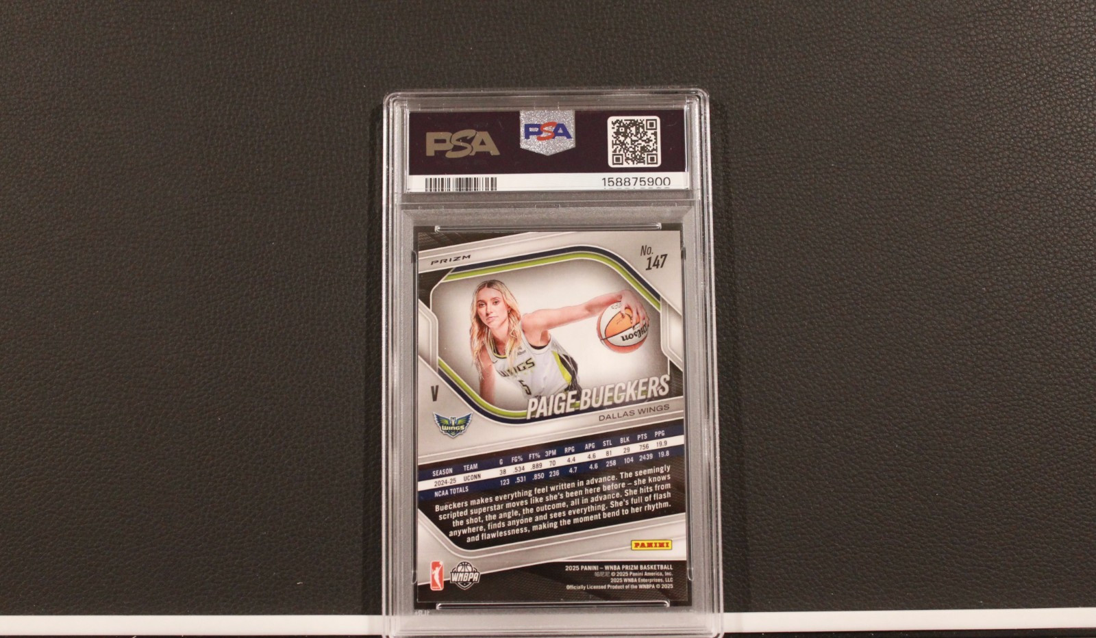 2025 Panini WNBA Prizm Basketball Green Prizm Variation Paige Bueckers PSA 9 view 2