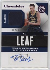 2017 Panini Chronicles Signature Swatches Pink 16/49 TJ Leaf #CSS-TJL Auto 05fy