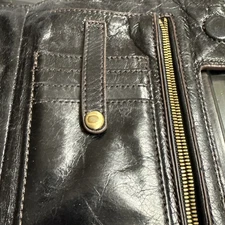 Hobo Ace Clutch Black Leather-preowned Fair Condition