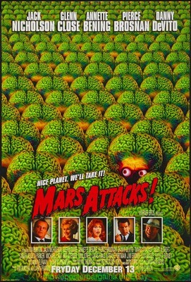 MARS ATTACKS MOVIE POSTER Original SS 27x40 JACK NICHOLSON TIM BURTON 1996