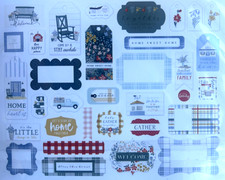 New 33 Die Cut Cardstock pcs Frames Tags Farmhouse Summer Carta Bella Paper Co