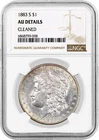 1883 S $1 Morgan Silver Dollar NGC AU Details Cleaned Key Date Coin #008