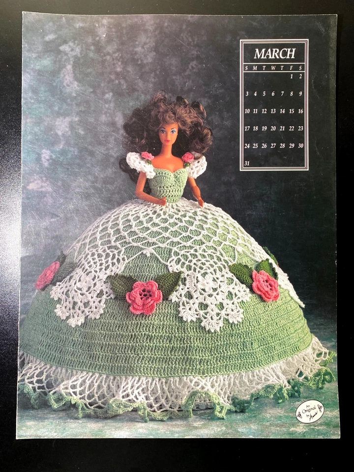 RARE! Barbie 1991 Calendar Dolls Crochet Set – Full 12 Months + Corrections - Image 4 of 4