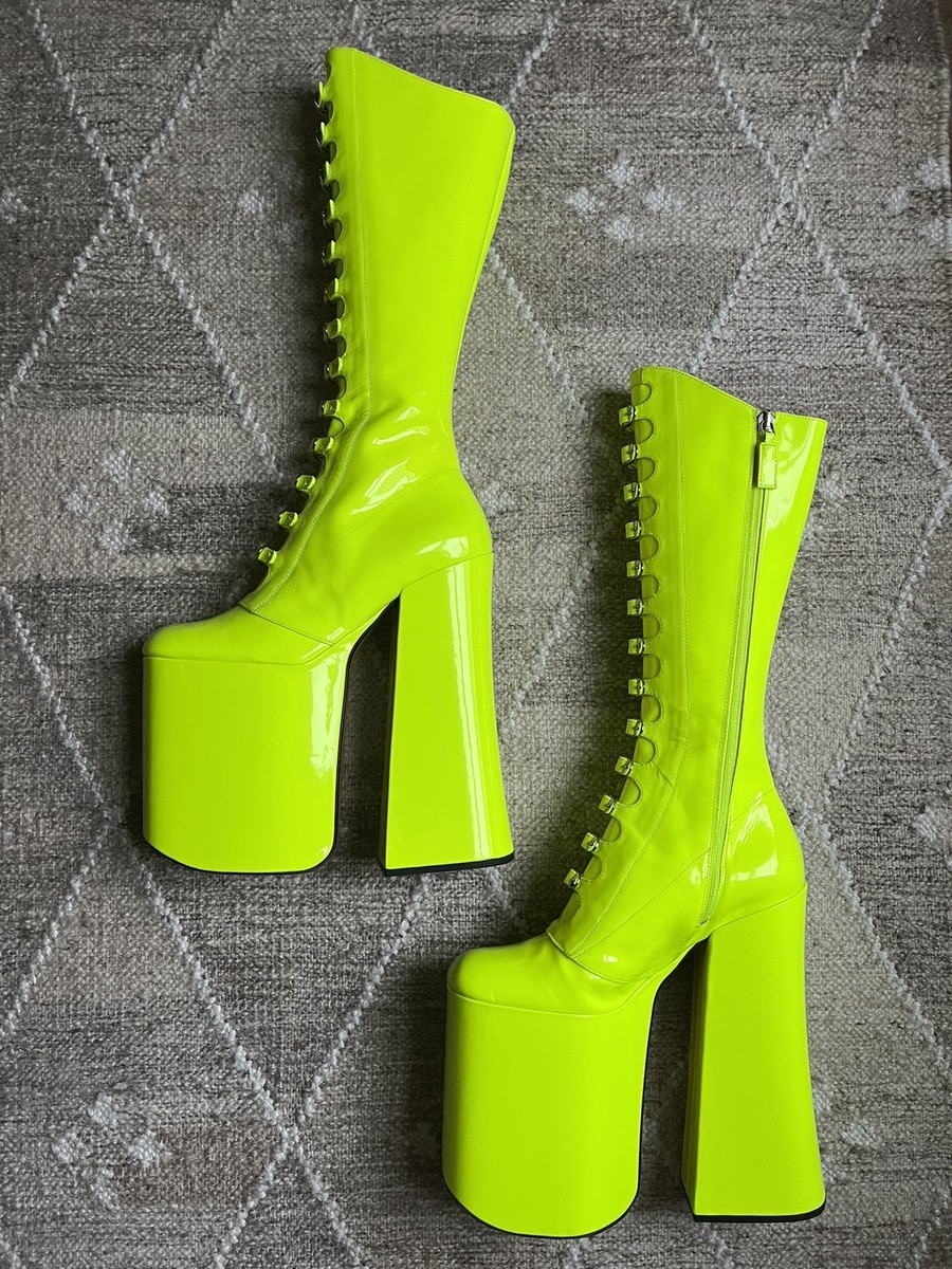 Marc Jacobs x Alastair McKimm Fluorescent Yellow Kiki Boots 36 | eBay