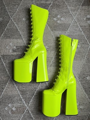 Marc Jacobs x Alastair McKimm Fluorescent Yellow Kiki Boots 36