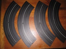 4 pieces - 1519 - 9" CURVE AURORA HO Slot Car Track Vintage 1960's