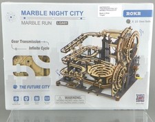 ROKR Marble Run LGA01 3D Wooden Moving Puzzle Marble Night City Building Kit NEW