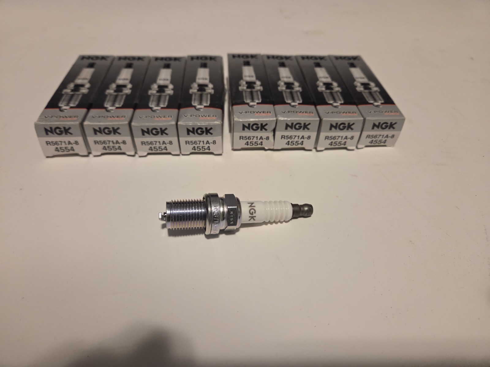 NGK 4554 V-Power Racing Spark Plug R5671A-8 Quantity Of 8