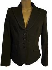 Next Size 6 /8 Blazer Jacket  Vintage Look Black Rrp £49