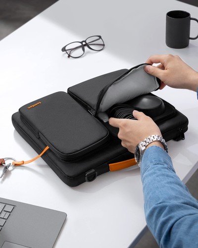 tomtoc 360 shockproof 15.6 inch laptop case water repellent black - 第 8/8 張圖片