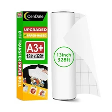 Upgraded DTF Paper Roll 13” x 328ft - Paper Based A3+ DTF Transfer ... Fas