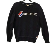 Superdry   Logo Cotton Pullover Sweatshirt Navy Blue Men's Size Small