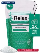 Relax Spa  Bath Eucalyptus Mint Bath Salts, Magnesium  Epsom Salts, 32 oz