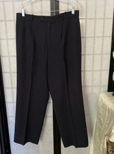 Austin Reed VTG USA Wom Estim 10/12 Pet. Pleated Navy Wool Pants Ins: 24.75”