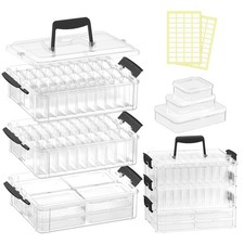 Bead Organizer Box 58 Pcs, 3-Tier Stackable Storage Box, and 3 Different Cont...