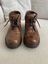 CATERPILLAR Mens Sturdy Leather Work Boots Brown Chukka Desert Shoes ~ Size 7