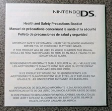 Nintendo DS Health  Safety Precautions Booklet OEM Manual USA   Excellent