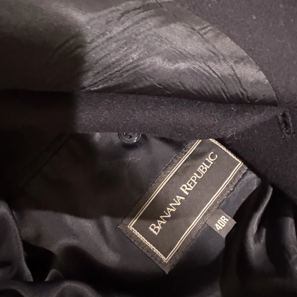 Blazer Banana Republic Para Hombre 40 Azul Abrigo Deportivo 2 Botones Dorado Ajuste A Medida Foto 4 de 4