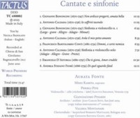 Aurata Fonte - Cantatas And Sinfonias - Cd - G4Z
