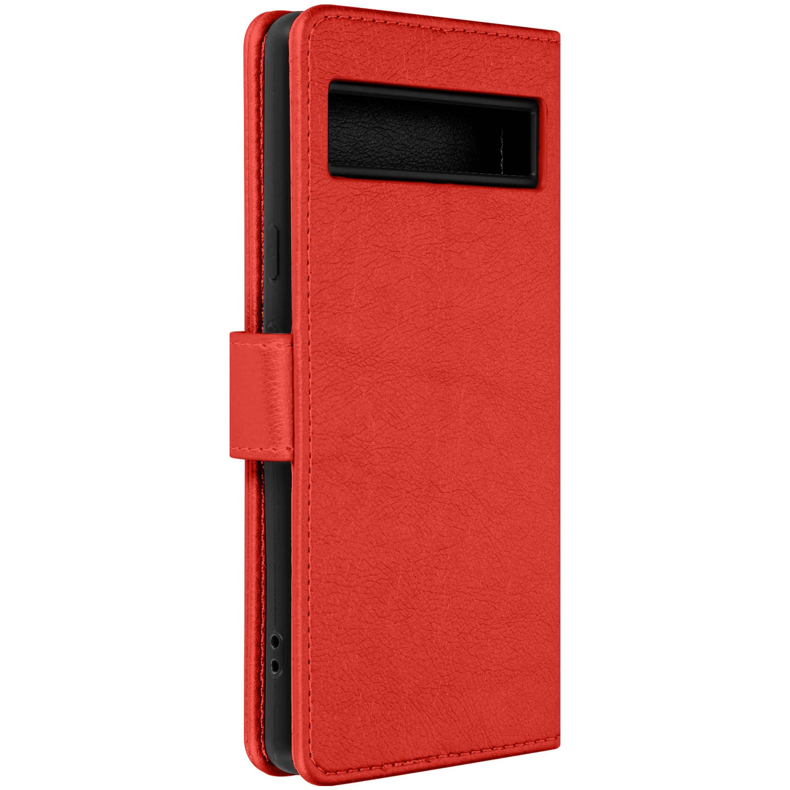 Housse Pixel 7a rouge antichoc avec clapet rabattable et support horizontal