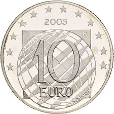Künker: Italien, 10 Euro 2005 R, Frieden und Freiheit in Europa, Silber, PP