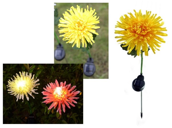 2Er-Set Solar-Led-Gartenleuchte Chrysantheme 40 Cm-image