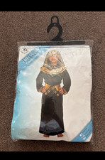 Egyptian Pharaoh Child Fancy Dress Costume Complete Outfit Black Gold Age 7-9
