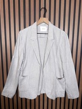 Talula Blazer Jacket 4 / S Womens Gray Open Front Pockets Jacket