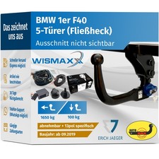 ANHÄNGERKUPPLUNG vert. abnehmbar für BMW 1er F40 ab 19 +13pol E-Satz Erich J