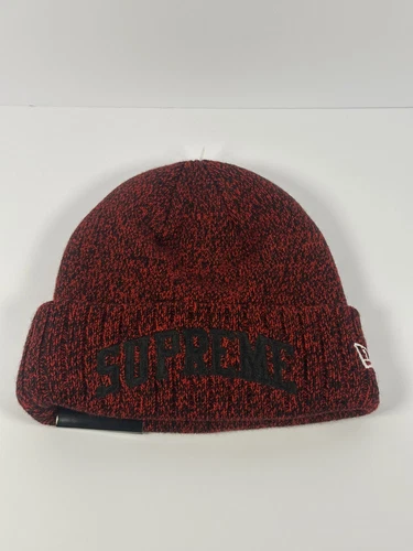 Bonnet Supreme New Era logo arc noir rouge F/W 18