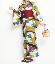Summer kimono Classic Chrysanthemum Yukata and Obi Set Women s