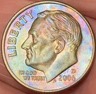 2006-D Roosevelt Dime Beautiful Lustrous Rainbow Toned Coin   #13