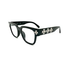 Unisex Gold/Silver Chrome Cross Black Full Frame Hiphop Tints/Glasses