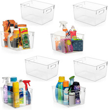 Clear Plastic Storage Bins Pantry Organizers Storage Containers, Cabinet Org