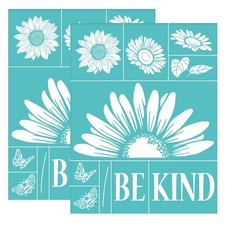OLYCRAFT 2Pcs Sunflower Self-Adhesive Silk Screen Stencils 8.6x11 Inch Butter...