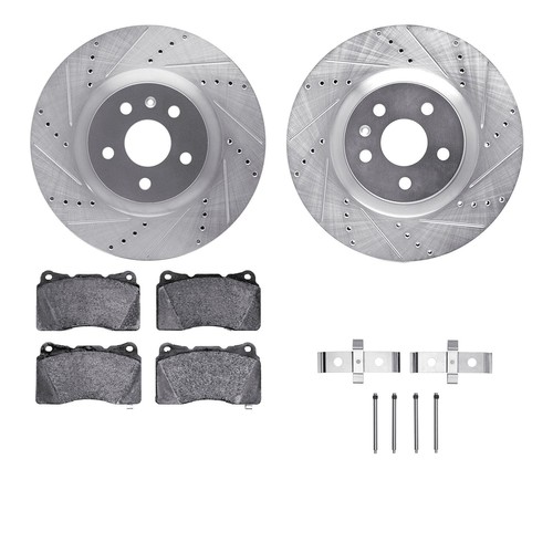 ELine Complete Brake Kit - Drilled & Slotted Rotors With Semi-Metallic Pads (CEC.33078.03) For VW