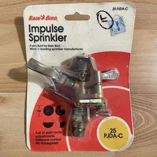 Vintage RAIN BIRD Brass Impulse Sprinkler Head 25PJDA-C 20-42 ft Radius Coverage