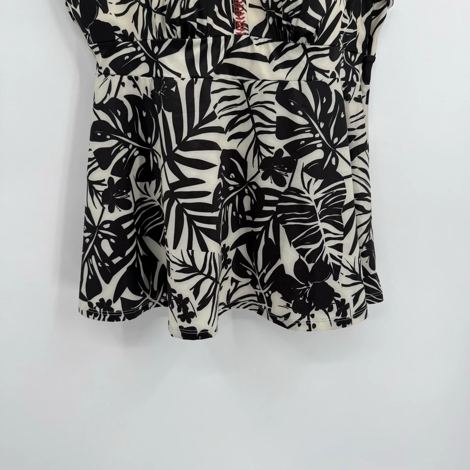 Купальник-танкини Lane Bryant с легкой подкладкой без проволоки размер 18 черный с цветочным рисунком - Изображение 3 из 4