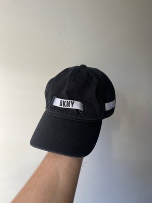 DKNY Black Baseball Cap Hat Men s Women s Adjustable Strapback White Logo TapeDK