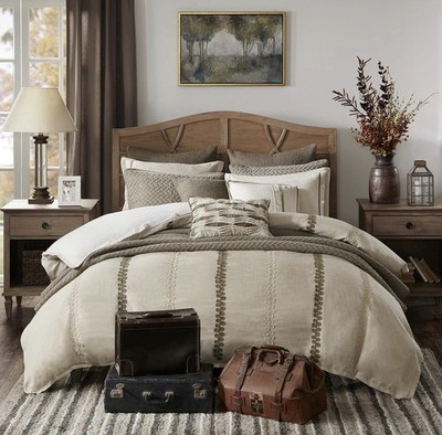 Madison Park Signature Chateau King Size Bed Comforter Duvet 2-In-1 Set Linen