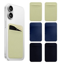 Realand 6 Pack Card Holder for Phone Case, Stretchy Back of 3 Colors