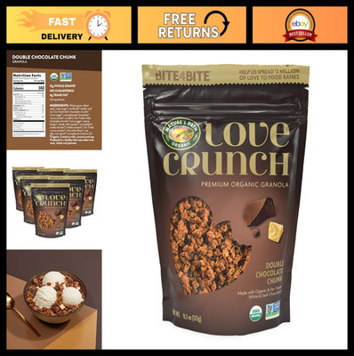 Organic Double Chocolate Chunk Granola - Non-GMO, Fair Trade, 11.5 oz (6 Pack)